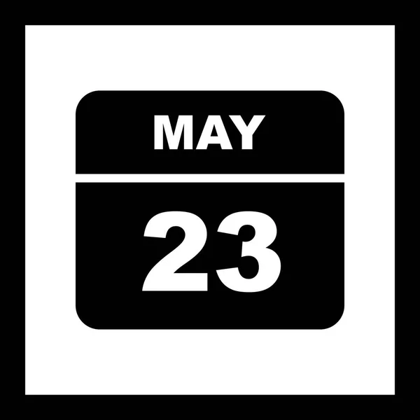 23 мая в календаре одного дня — стоковое фото