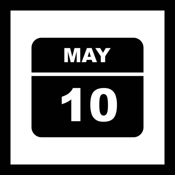 Дата 10 мая в календаре одного дня — стоковое фото