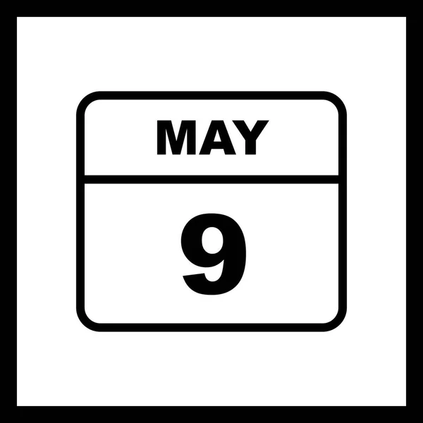 9th Μαΐου σε ημερολόγιο μιας ημέρας — Φωτογραφία Αρχείου