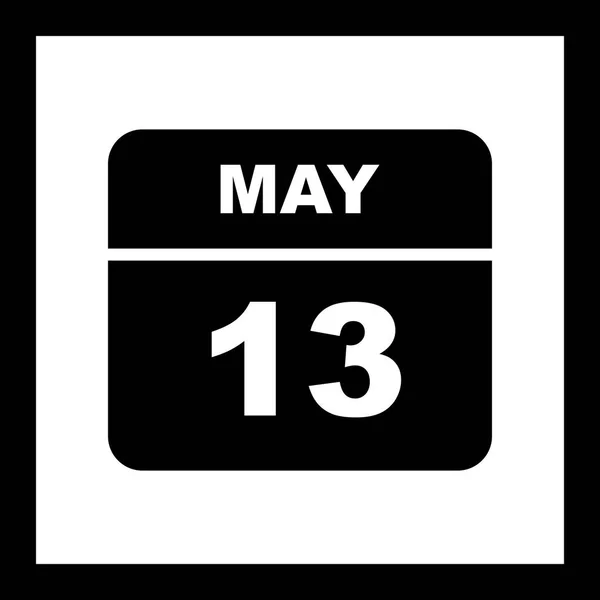 Květen 13-datum v kalendáři jednoho dne — Stock fotografie