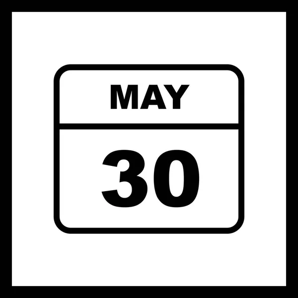 May 30th Date on a Single Day Calendar — Stock Photo, Image