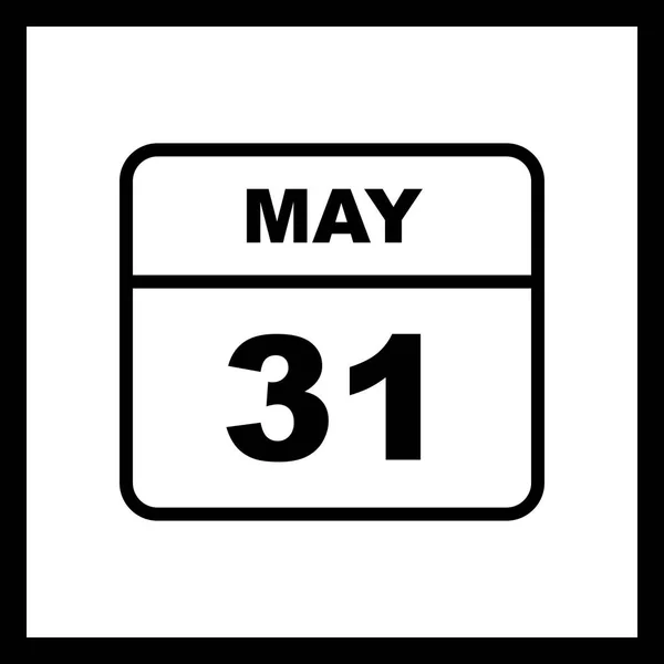 31 de mayo Fecha en un calendario de un solo día —  Fotos de Stock