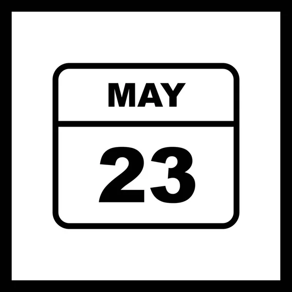 23 de mayo Fecha en un calendario de un solo día — Foto de Stock