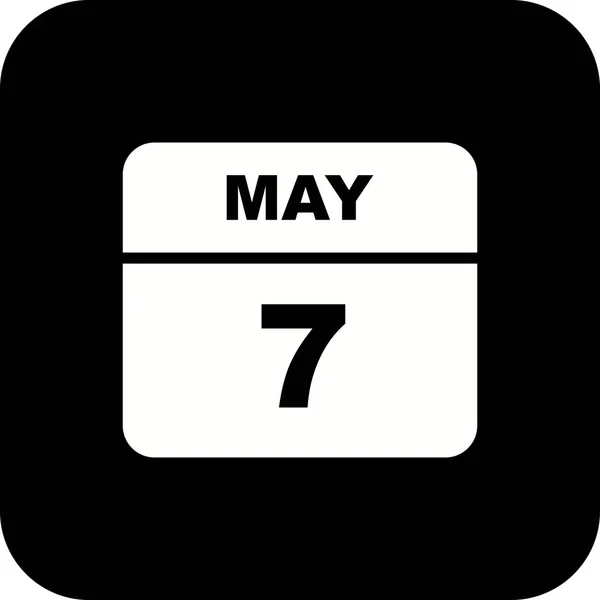 07 de maio Data em um calendário de um único dia — Fotografia de Stock