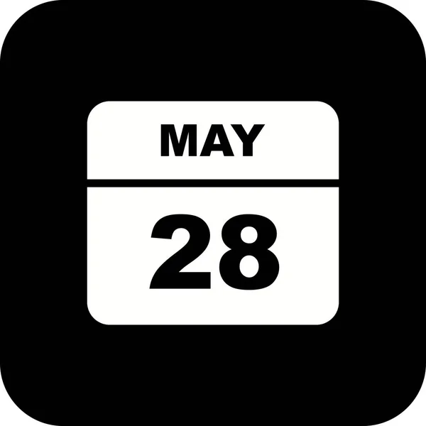 28 de mayo Fecha en un calendario de un solo día — Foto de Stock