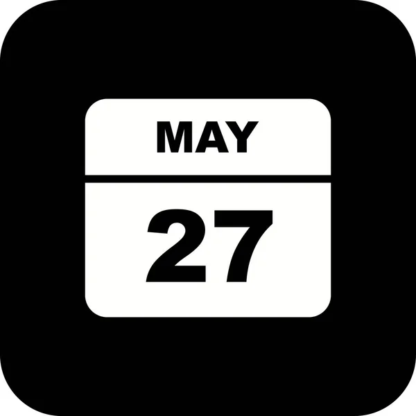 27 de maio Data em um calendário de um único dia — Fotografia de Stock
