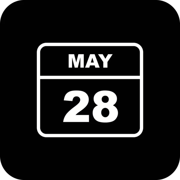 28 mai Date sur un calendrier d'un seul jour — Photo