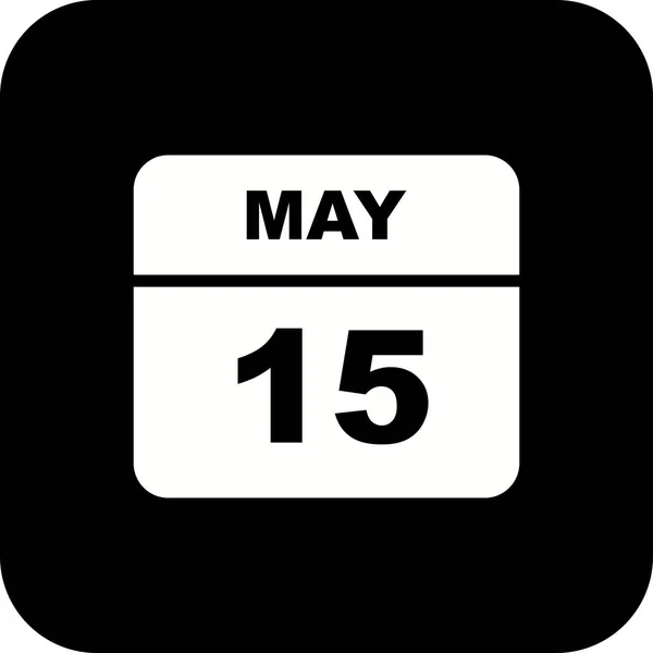 5月15日在单日日历上的日期 — 图库照片