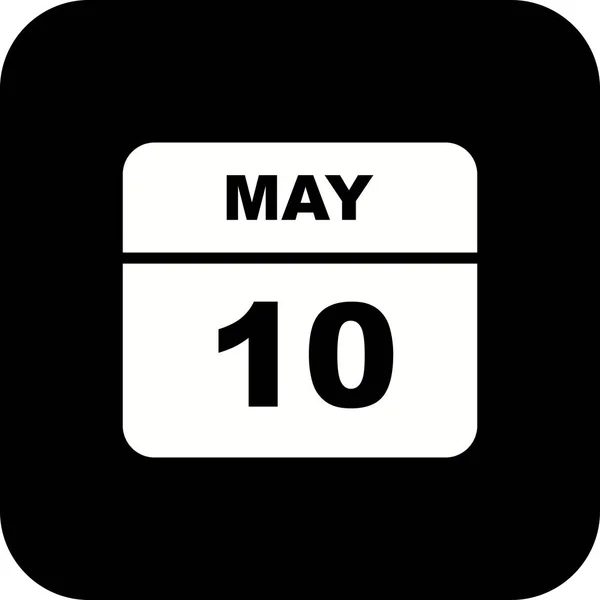 Május 10. dátum egy egynapos naptárban — Stock Fotó