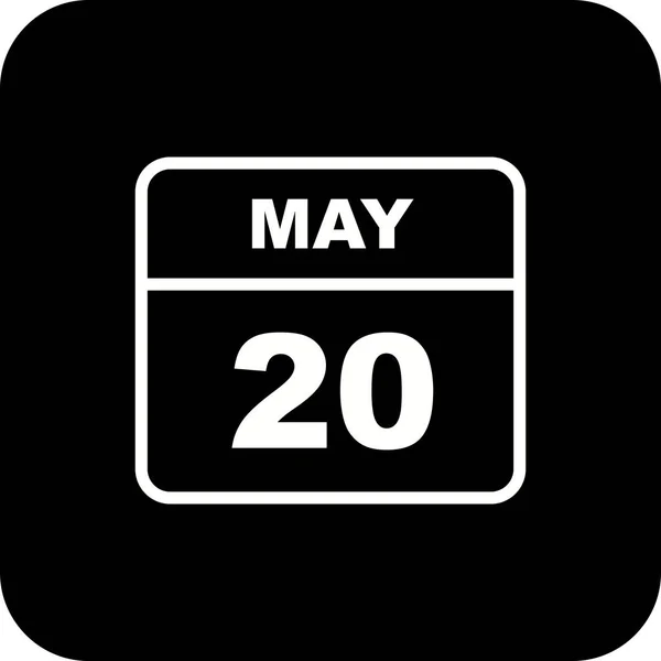 20 мая в календаре одного дня — стоковое фото