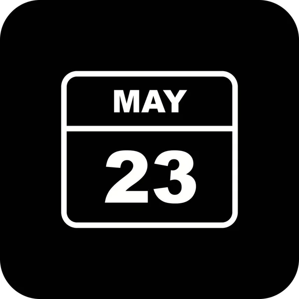 23 de maio Data em um calendário de um único dia — Fotografia de Stock