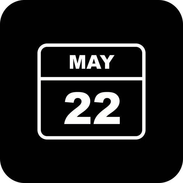 May 22nd Date on a Single Day Calendar — Stock Photo, Image