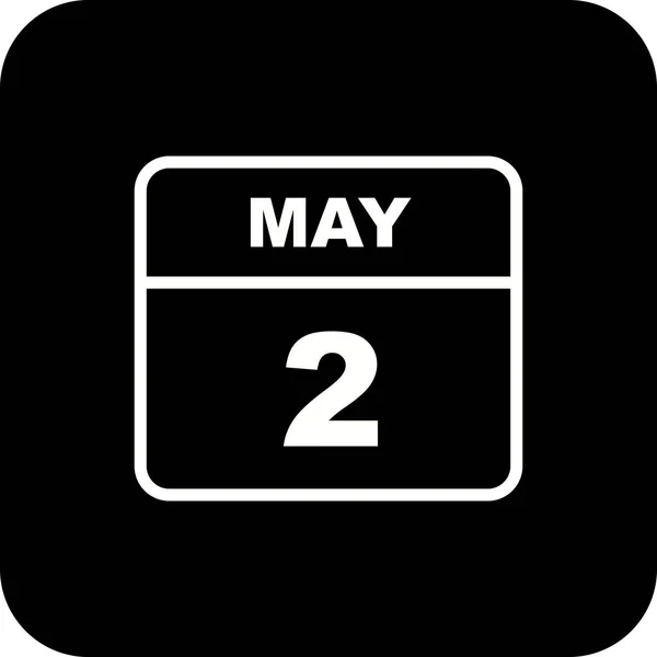 02 de maio Data em um calendário único dia — Fotografia de Stock