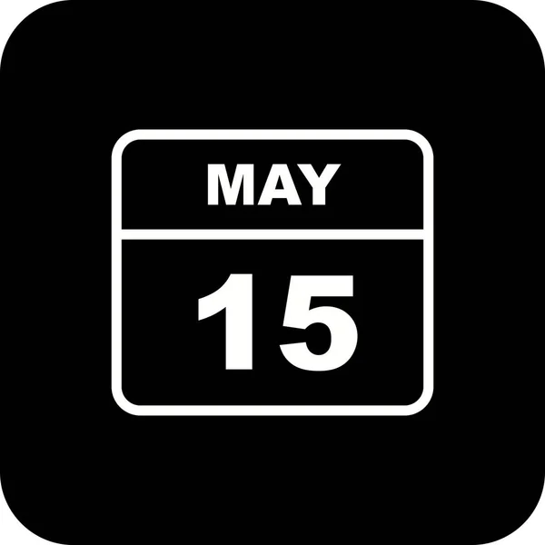 15 de maio Data em um calendário de um único dia — Fotografia de Stock