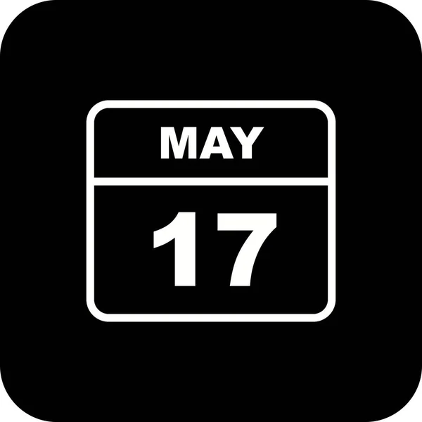 17 de maio Data em um calendário único dia — Fotografia de Stock
