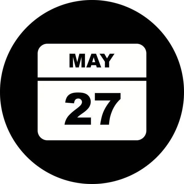 27 maggio Data in un unico giorno Calendario — Foto Stock