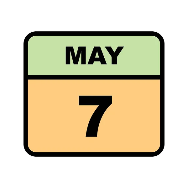 07 de maio Data em um calendário de um único dia — Fotografia de Stock