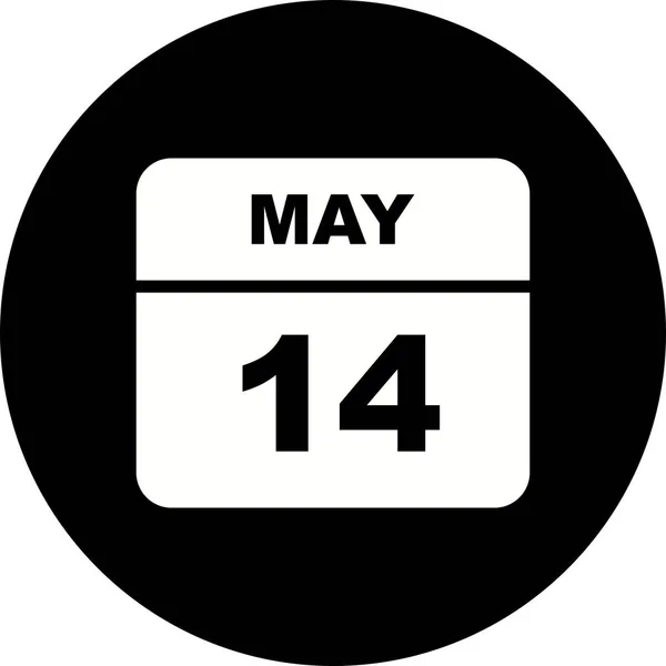 14. Mai Datum an einem einzigen Tag Kalender — Stockfoto