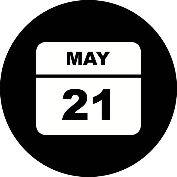 21. Mai Datum an einem einzigen Tag Kalender — Stockfoto