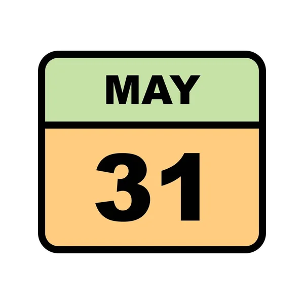 31 Μαΐου ημερομηνία σε ημερολόγιο μίας ημέρας — Φωτογραφία Αρχείου