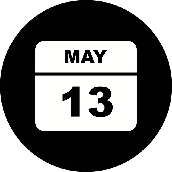 Május 13. dátum egy egynapos naptárban — Stock Fotó