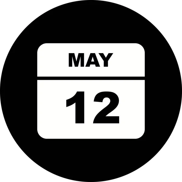 在单日日历上的5月12日日期 — 图库照片