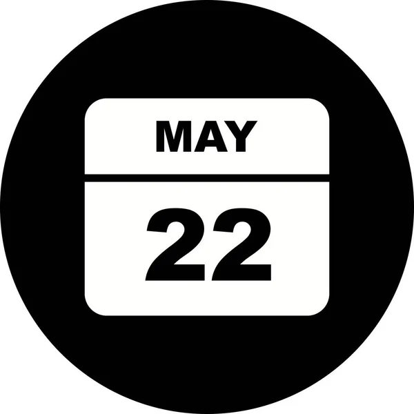 22. Mai Datum an einem einzigen Tag Kalender — Stockfoto