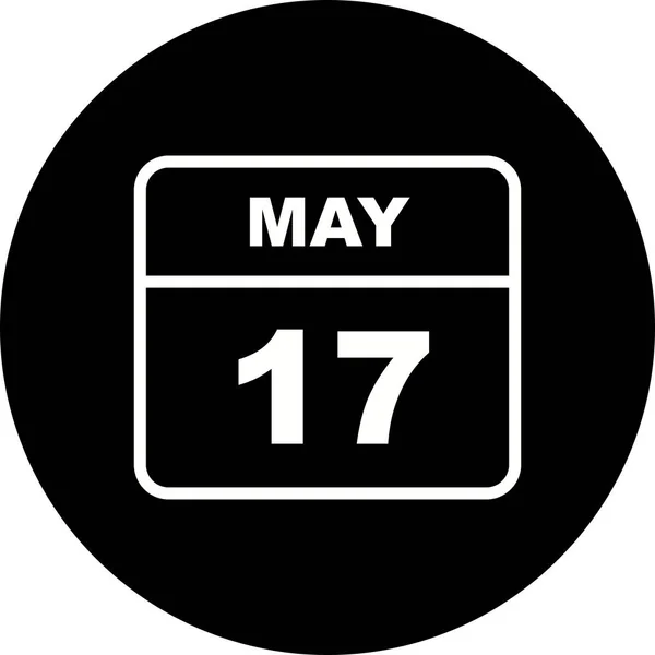 17 мая Дата в календаре одного дня — стоковое фото