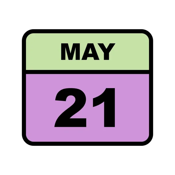 May 21st Date on a Single Day Calendar — Stock Photo, Image