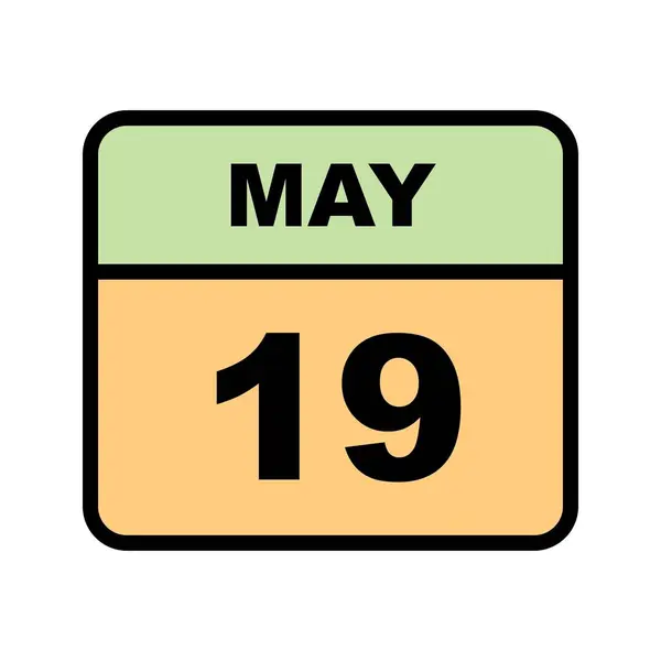 19 mei datum op een enkele dag kalender — Stockfoto