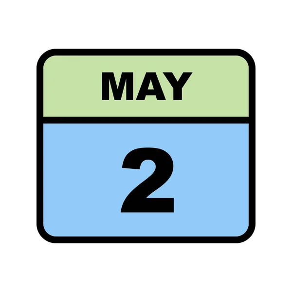 02 de maio Data em um calendário único dia — Fotografia de Stock