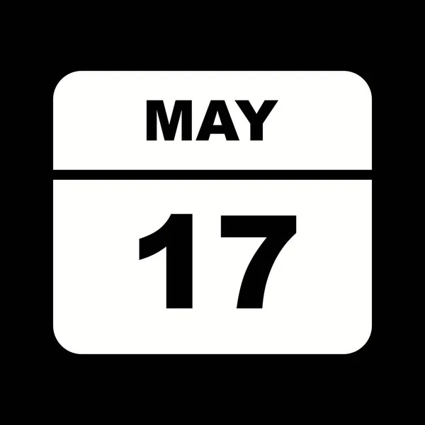 17. Mai Datum an einem einzigen Tag Kalender — Stockfoto