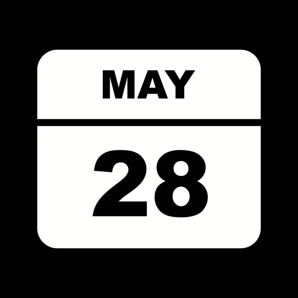 28 de mayo Fecha en un calendario de un solo día — Foto de Stock