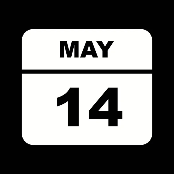 14 мая в календаре одного дня — стоковое фото