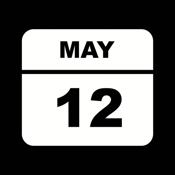 12. Mai Datum an einem einzigen Tag Kalender — Stockfoto