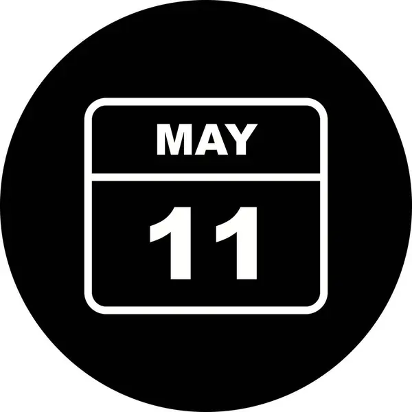 11 мая в календаре одного дня — стоковое фото