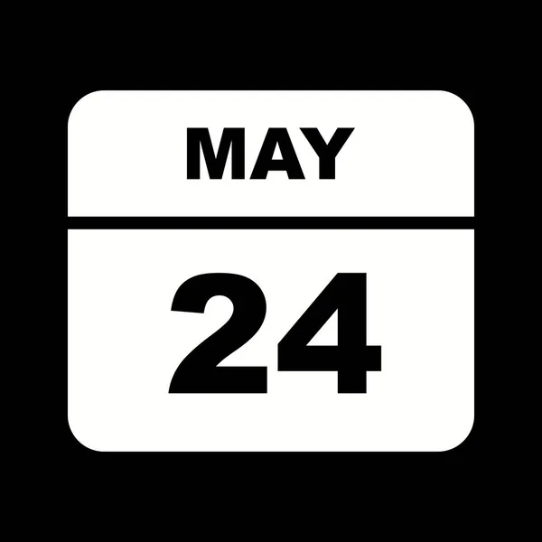 24 de mayo Fecha en un calendario de un solo día —  Fotos de Stock