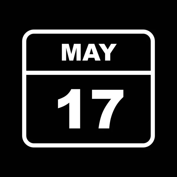 17 мая Дата в календаре одного дня — стоковое фото
