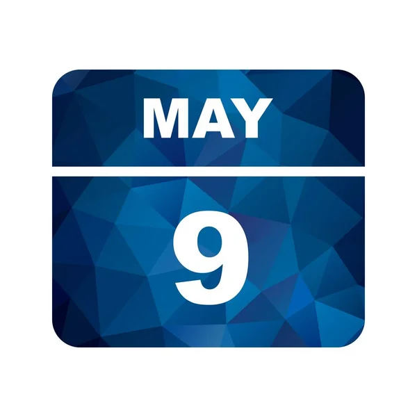 9 mai Date sur un calendrier d'un seul jour — Photo