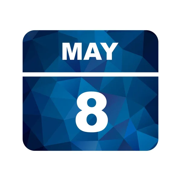 5月8日1日カレンダーの日付 — ストック写真