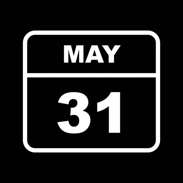 31 de mayo Fecha en un calendario de un solo día — Foto de Stock
