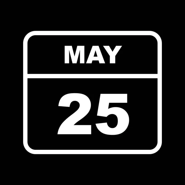 25 de maio Data em um calendário de um único dia — Fotografia de Stock