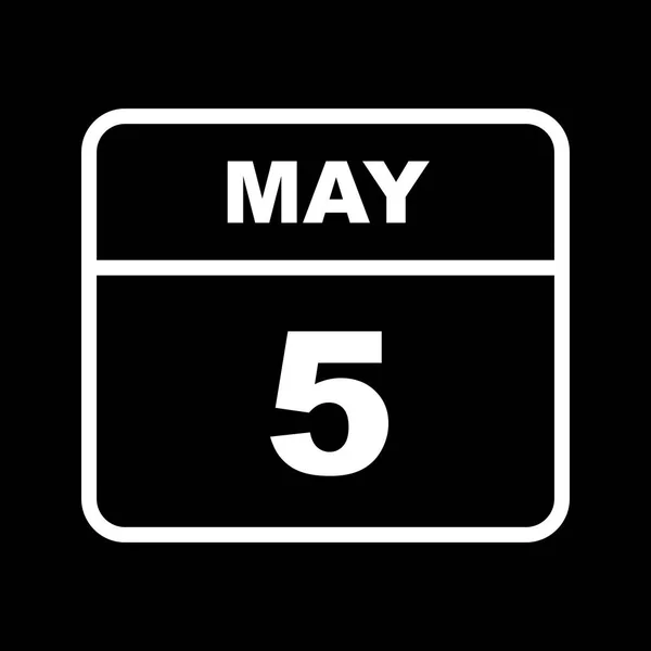 05 de maio Data em um calendário de um único dia — Fotografia de Stock