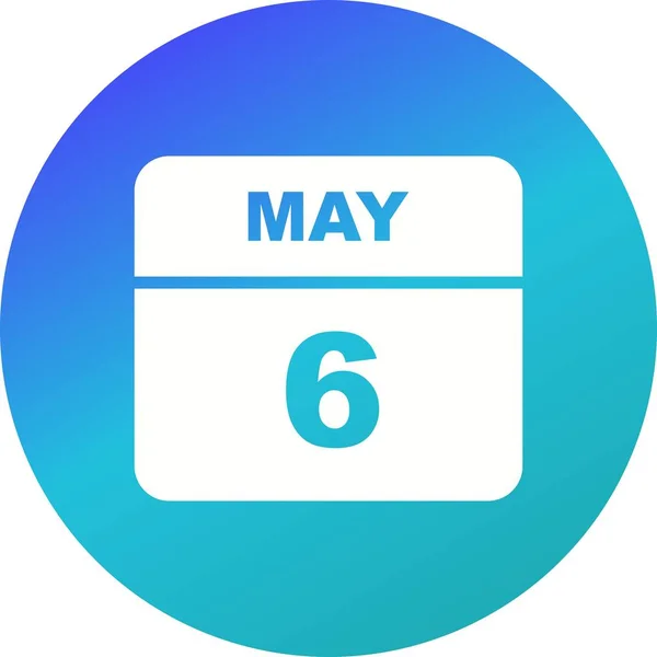 6 de mayo Fecha en un calendario de un solo día — Foto de Stock