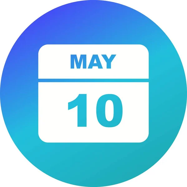 10th Μαΐου ημερομηνία σε ημερολόγιο μίας ημέρας — Φωτογραφία Αρχείου