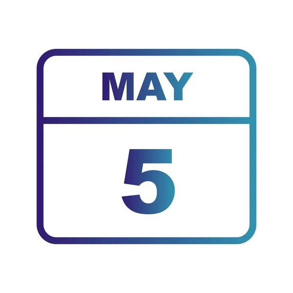 5 мая в календаре одного дня — стоковое фото