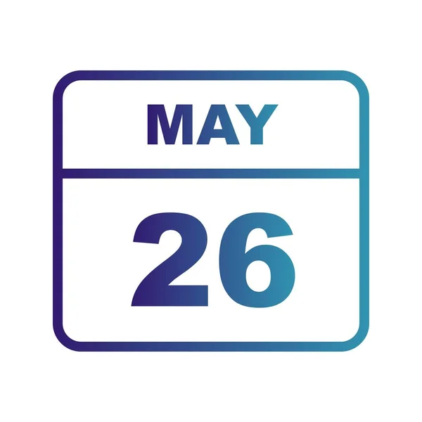 26 de mayo Fecha en un calendario de un solo día —  Fotos de Stock