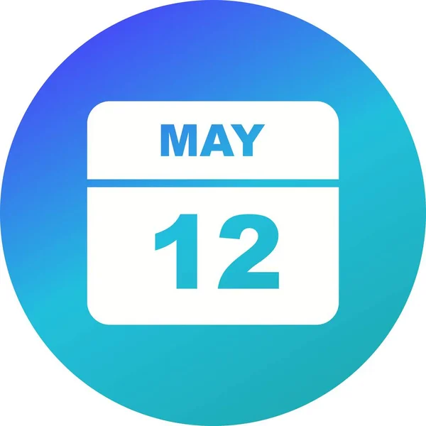 12 de mayo Fecha en un calendario de un solo día — Foto de Stock