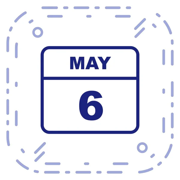 6 de mayo Fecha en un calendario de un solo día —  Fotos de Stock