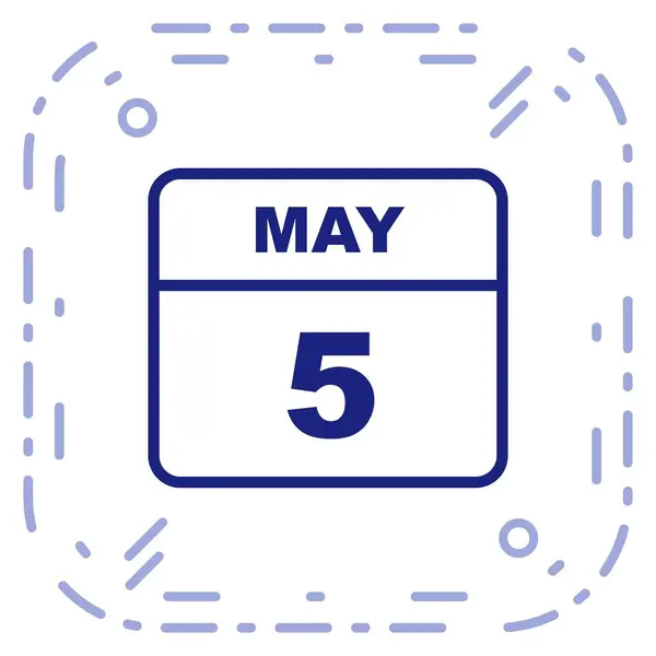 05 de maio Data em um calendário de um único dia — Fotografia de Stock